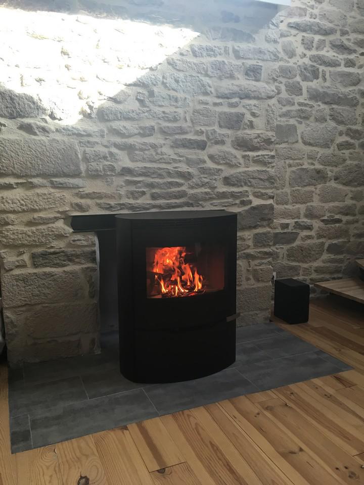 Pose d'un poêle à bois
