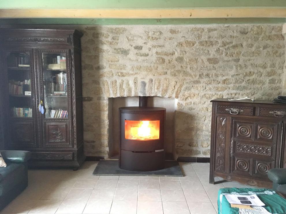 Pose d'un poêle à bois